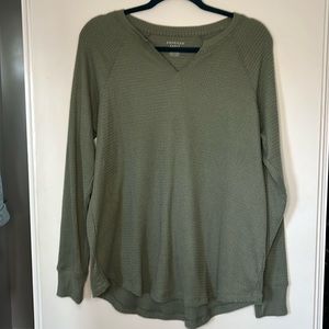 AE Long Sleeve Waffle Plush Tee